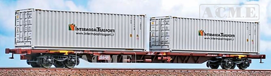 ACME 40231 - H0 - 2-tlg. Set Containertragwaen Trenitalia Intermodaltrans, FS, Ep. V-VI